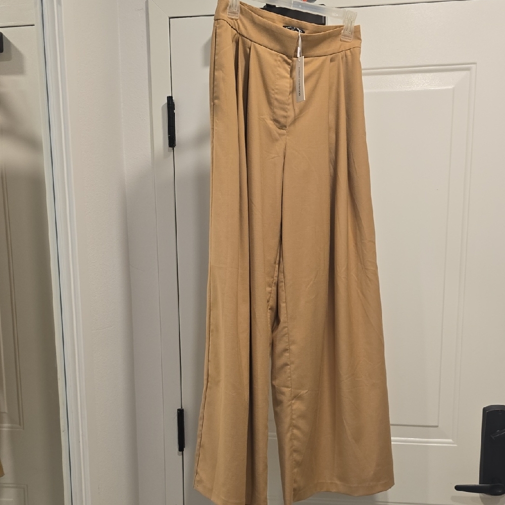 Naked Wardrobe Tan Flare Pants